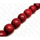 Wood Round Beads Coco Wood Dyed Fuschia ca. 30mm / 13pcs.