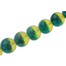 Resin Beads with shell design yellow-green Round / 30mm /...
