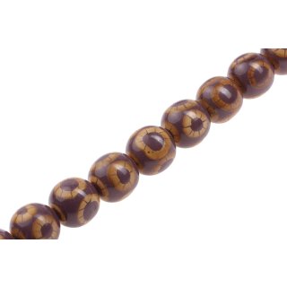 Resin Beads with Bamboo design-Lila Round / 30mm / 14pcs.