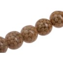 Resin Beads with Beans Biege  Round / 35mm / 11pcs.