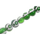 Resin Beads Green with White design Round / 20mm / 22pcs.