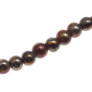 Glasperlen Shiny Metallic gold round / 8mm / 50pcs.