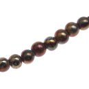 Glass Beads Shiny Metallic gold round / 8mm / 50pcs.