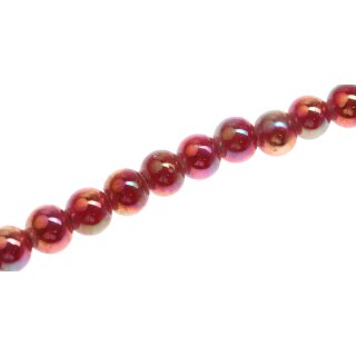 Glass Beads Shiny Red round / 8mm / 50pcs.