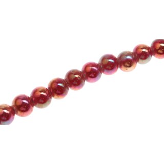 Glasperlen Shiny Red round / 8mm / 50pcs.