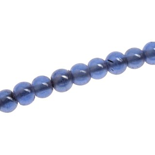 Glass Beads Shiny Light blue round / 8mm / 50pcs.