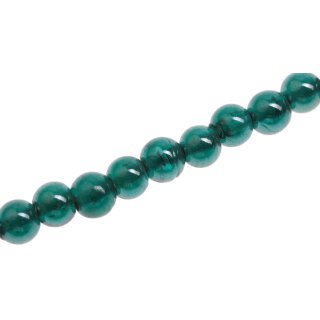 Glass Beads Shiny Green round / 8mm / 50pcs.