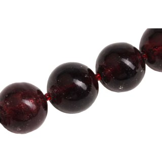 Glasperlen Shiny Red wine round / 25mm / 14pcs.