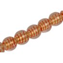 Glass Beads Shiny Transparent with spiral gold  orange...