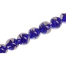 Glass Beads Shiny Transparent with spiral Blue round /...