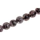 Glass Beads Shiny Transparent with spiral Brown round /...