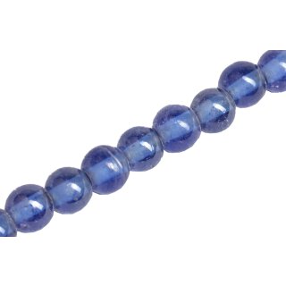 Glass Beads Shiny  Blue round / 11mm / 36pcs.