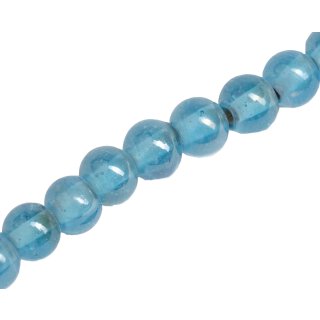 Glass Beads Shiny  light blue round / 11mm / 36pcs.