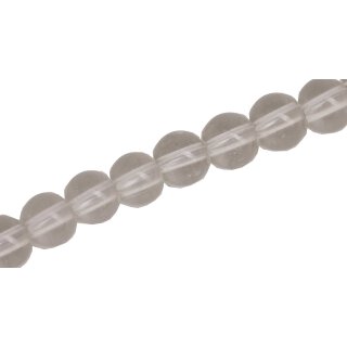 Glass Beads Shiny  white round / 8mm / 53pcs.