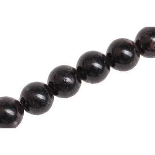 Glass Beads Shiny  black round / 10mm / 41pcs.