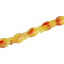 Glass Beads Shiny  design yellow Fish / 15mm / 22pcs.