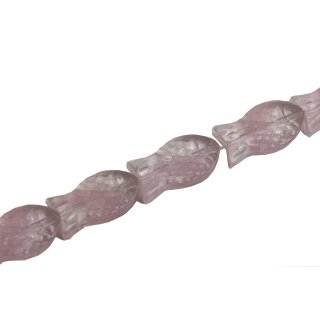 Glass Beads Shiny  design white Fish / 15mm / 22pcs.