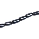 Glass Beads Shiny  black tube rounded / 12mm / 33pcs.