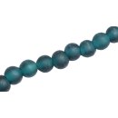 Glass Beads Matt bottle green round / 10mm / 42pcs.