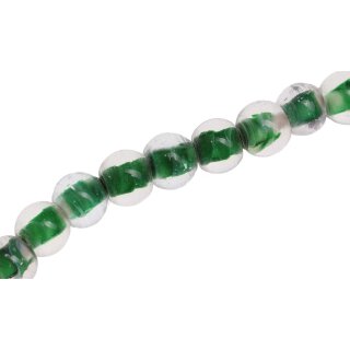 Glasperlen Transparent w green round / 10mm / 40pcs. *