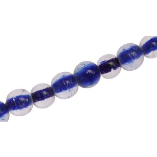 Glass Beads Transparent w blue round / 12mm / 34pcs.