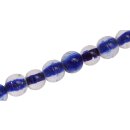 Glass Beads Transparent w blue round / 12mm / 34pcs.