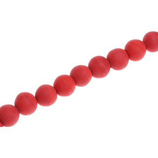 Glasperlen Matt red round / 15mm / 28pcs.