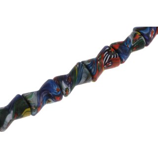 Glass Beads Matt  Multicolor tube / 25mm / 16pcs.