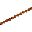 Glasperlen Shiny Faceted brown Octahedron / 6mm / 51pcs.