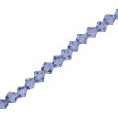 Glasperlen Shiny Faceted light blue Octahedron / 6mm /...