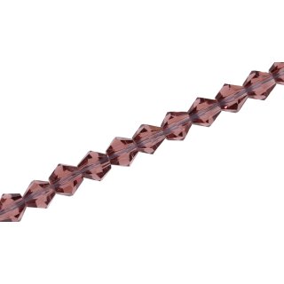 Glass Beads Shiny Faceted lila Octahedron / 6mm / 51pcs.