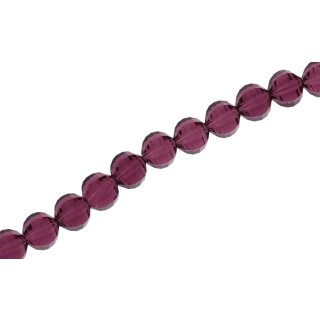 Genuine crystal faceted glass beads  violet round / 8mm / 50pcs.