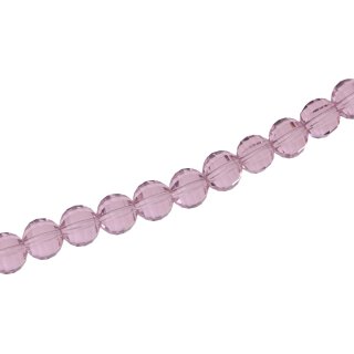 Genuine crystal faceted glass beads light pink round / 8mm / 50pcs.