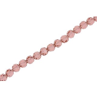 Genuine crystal faceted glass beads light pink round / 8mm / 51pcs.
