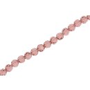Genuine crystal faceted glass beads light pink round /...