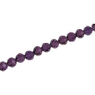 Genuine crystal faceted glass beads  violet round / 8mm / 51pcs.
