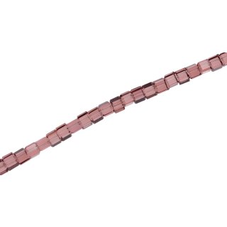 Genuine crystal faceted glass beads lila dice / 4mm / 100pcs.