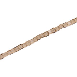 Genuine crystal faceted Glasperlen champagne dice / 4mm / 100pcs.