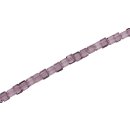 Genuine crystal faceted glass beads light pink dice / 4mm...