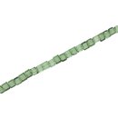 Genuine crystal faceted glass beads green dice / 4mm /...