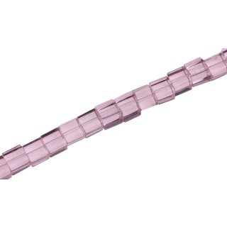 Genuine crystal  glass beads light pink dice / 8mm / 45pcs.