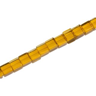 Genuine crystal  glass beads yellow dice / 8mm / 45pcs.