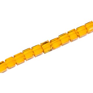 Genuine crystal faceted glass beads yellow dice / 8mm / 50pcs.