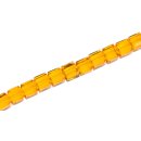 Genuine crystal faceted glass beads yellow dice / 8mm /...