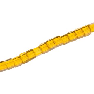 Genuine crystal  glass beads yellow dice / 6mm / 58pcs.