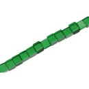Genuine crystal  glass beads green dice / 6mm / 58pcs.
