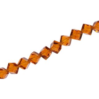 Genuine crystal faceted glass beads honey Cube / 8mm / 57pcs.