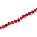 Genuine crystal faceted glass beads red Cube / 8mm / 57pcs.