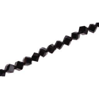 Genuine crystal faceted Glasperlen black Cube / 8mm / 57pcs.