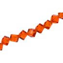 Genuine crystal faceted glass beads Orange Cube / 8mm /...